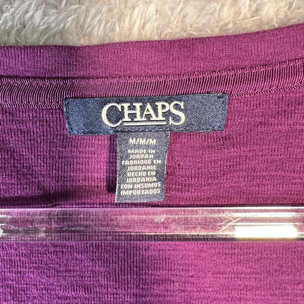 Chaps Purple Lace-Up Top Women's Medium Long Sleeve Y2K Bella Gilmore Girl Style - Picture 2 of 6